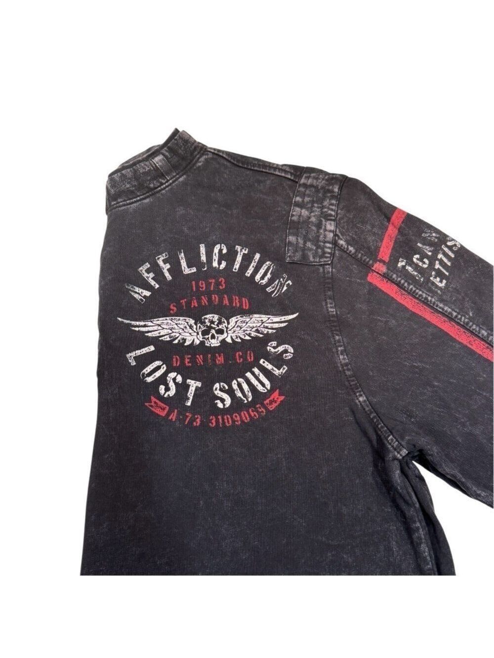 Affliction Men's Black Lost Souls Graphic T-Shirt Large - Picture 4 of 13